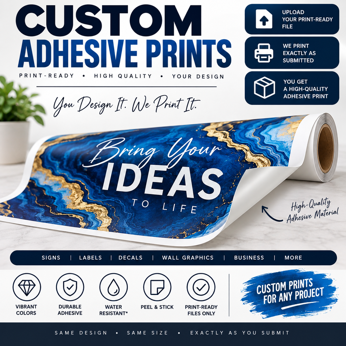 Mirror Print-Ready Adhesive Prints